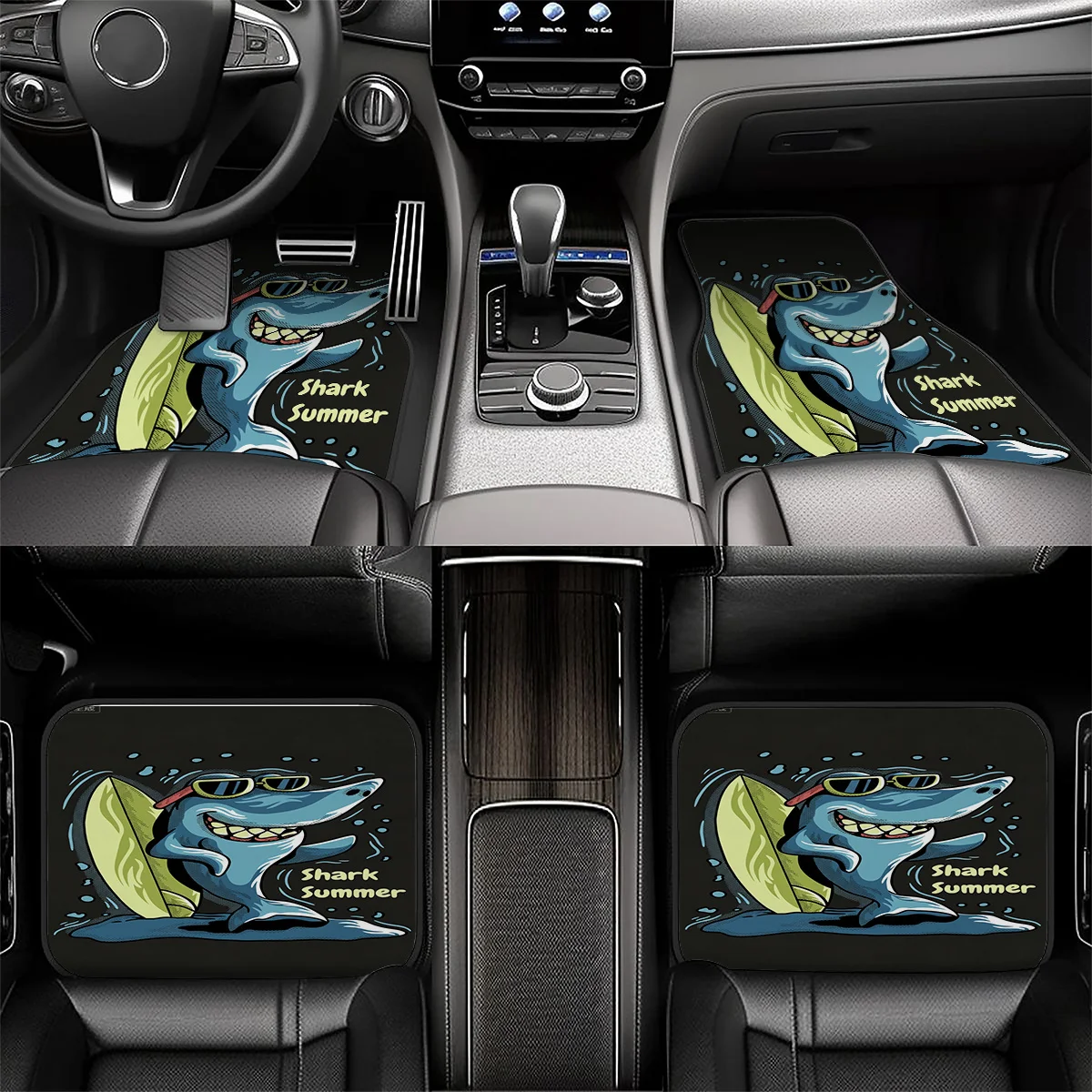 4pcs Set Car Floor Mats, Universal All-Enclosed Floor Mats, Fiber Anti-Slip Wear-Resistant, Suitable For Sedan/Suv/Truck, 