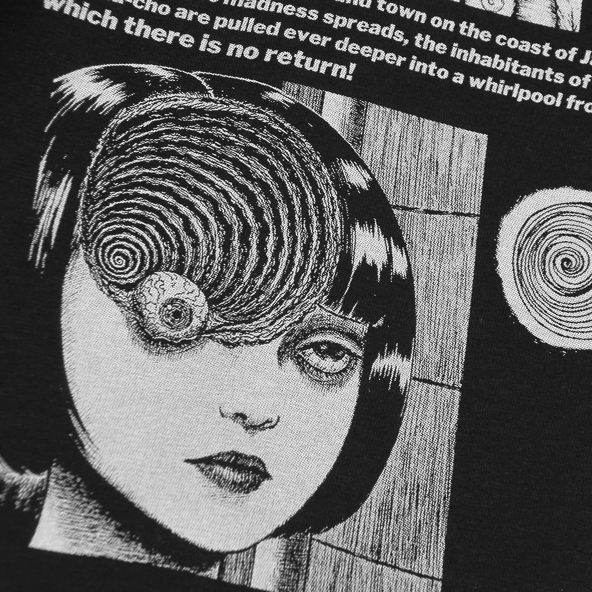 Uzumaki T-Shirt Anime Manga Tomie Junji Ito Black Paradox Men\'s Clothing Short Sleeve Cotton Tee