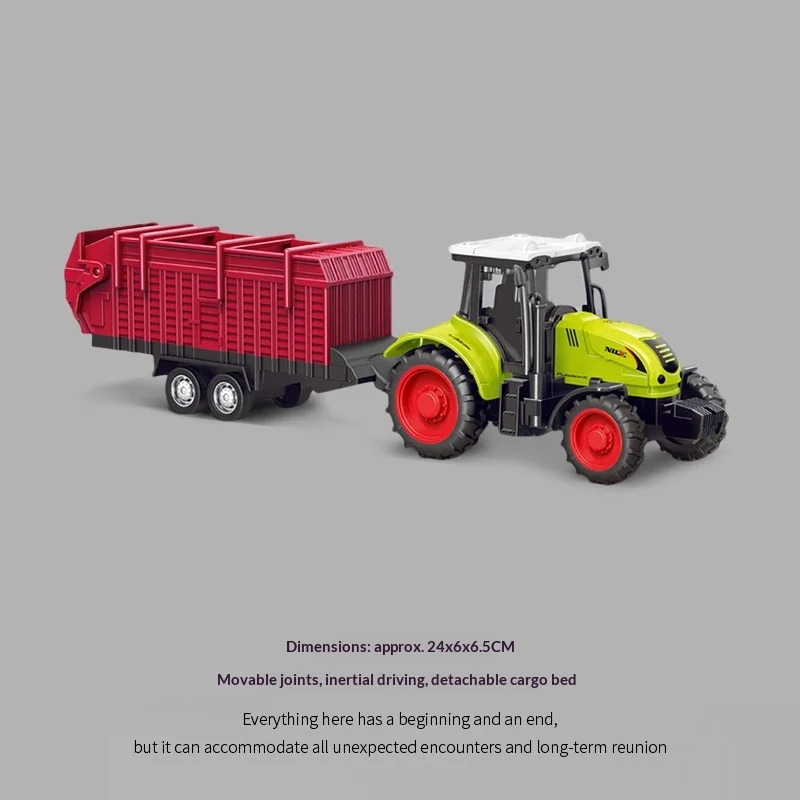 Inertia Farm Tractor Toy Engineering Vehicle Excavator Model Car Push Drive Construction Truck Toy for Kids Boys Gift Birthday