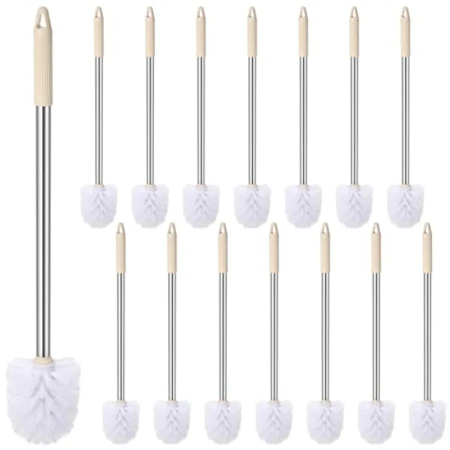 

15 Pack Toilet Brush 18.5 Inch Toilet Bowl Brush Bathroom Cleaning Supplies White Stainless Handle Toilet Scrubber Brush for De