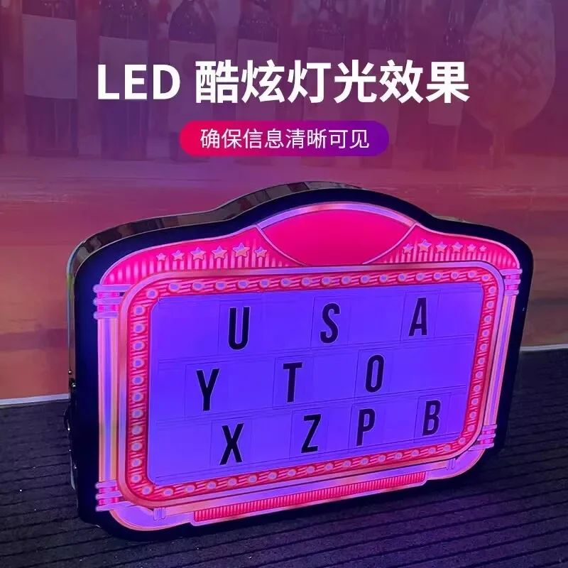 Custom night club Sign Letter Message Board led Classic Marquee Light Up VIP bottle Presenter Service for bar party event
