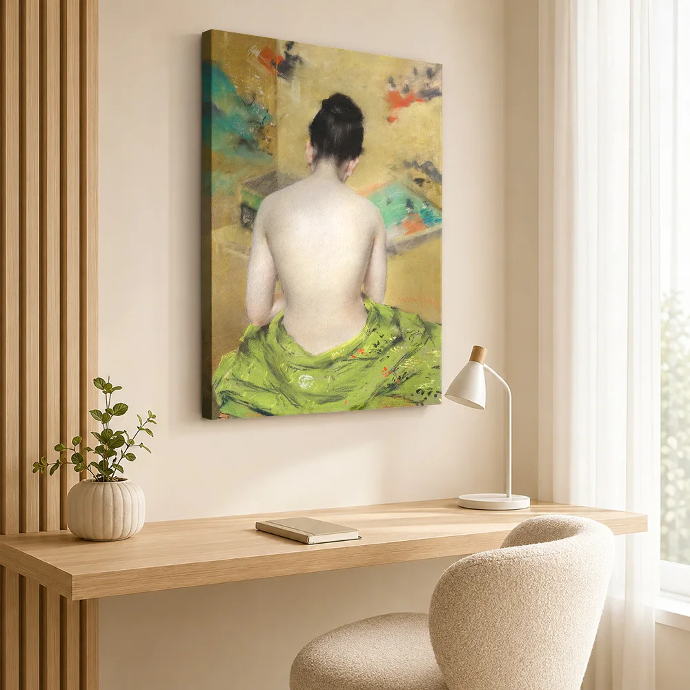 Study of Flesh Color and Gold by William Merritt Chase, Canvas Print Poster Custom Modern Aesthetic Wall Art for Bedroom Decor