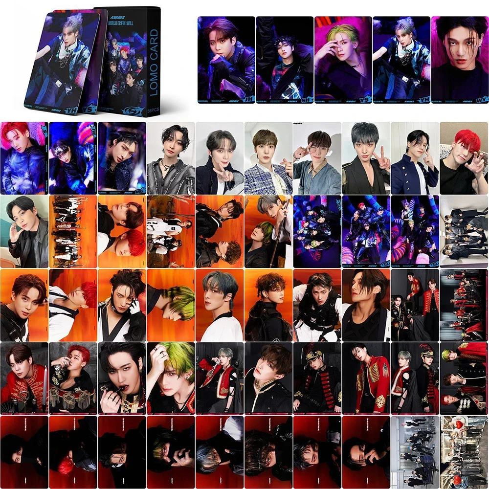 55pcs Kpop ATEEZ Lomo Cards Photocards THE WORLD EP.FIN : WILL New Album Photo Print Cards