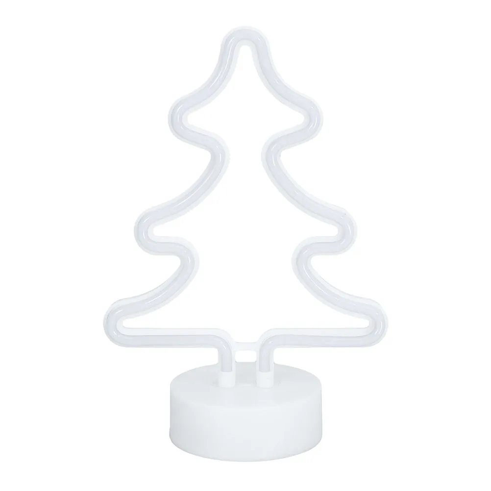 

2 Pcs Christmas Tree Table Lights Shape Lamp Party Decorative Neon Lamps Dining