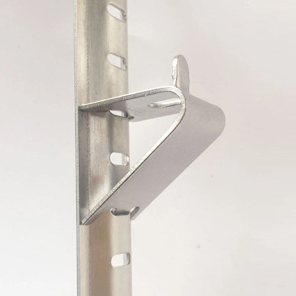 

8pcs Shelf Clips Freezer Clamps Heavy Duty Metal Refrigerator Supports Stainless Steel Easy Install Curved Dovetail Design Holds