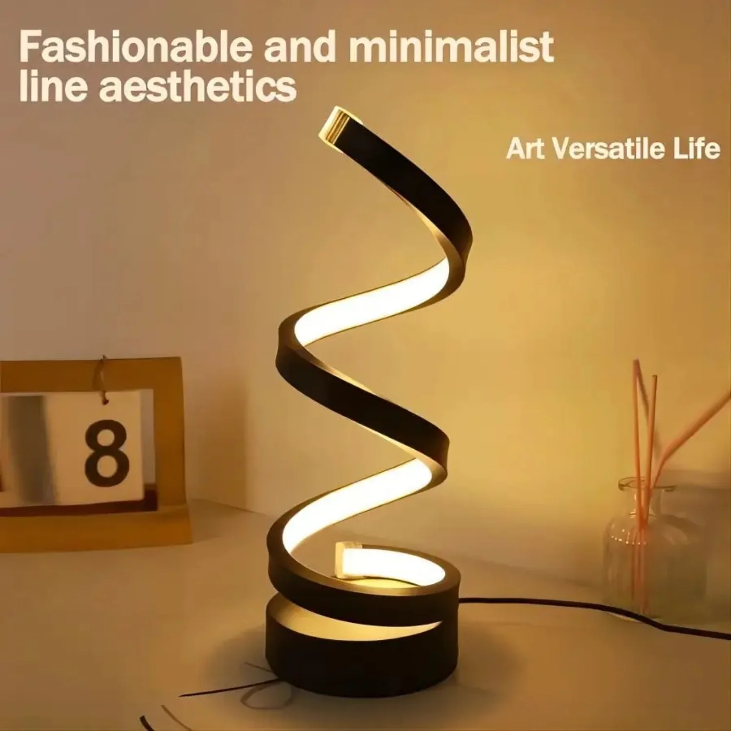 

Table Lamps Living Room,Modern Spiral Dimmable Table Lamp, Small Bedside Lamps, Nightstand Lamp Bedroom Office