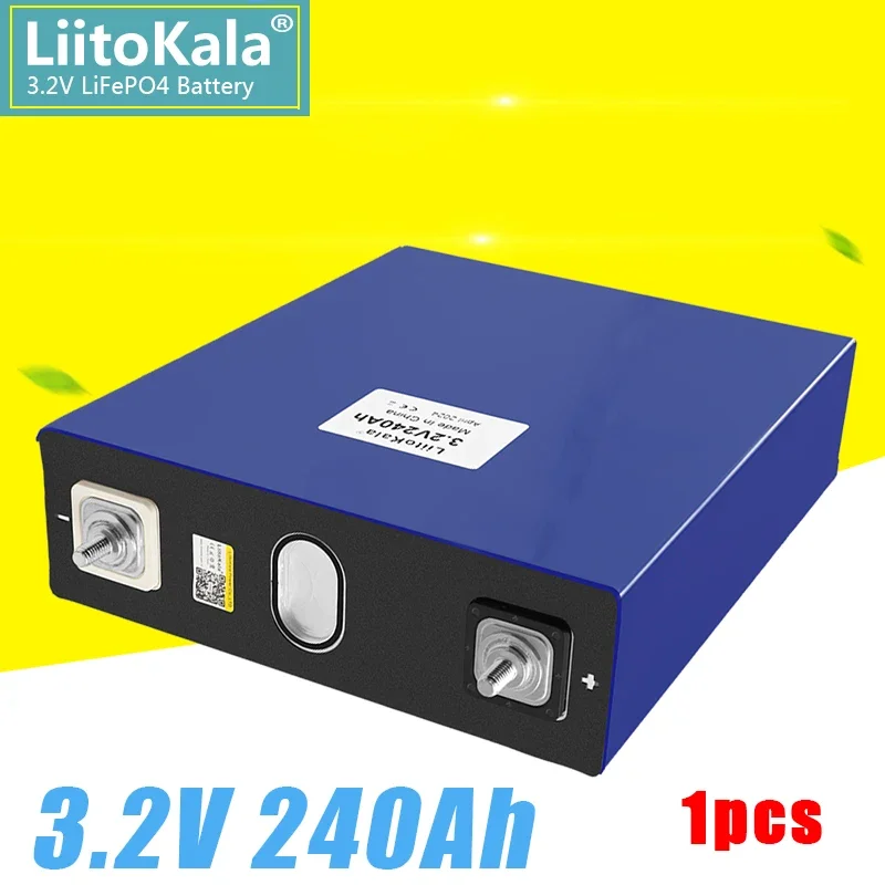 

1pcs LiitoKala 3.2V 240AH Lifepo4 Rechargable Batteries Lithium Iron Phosphate Battery for PV RV Solar Golf carts EU US Tax Free