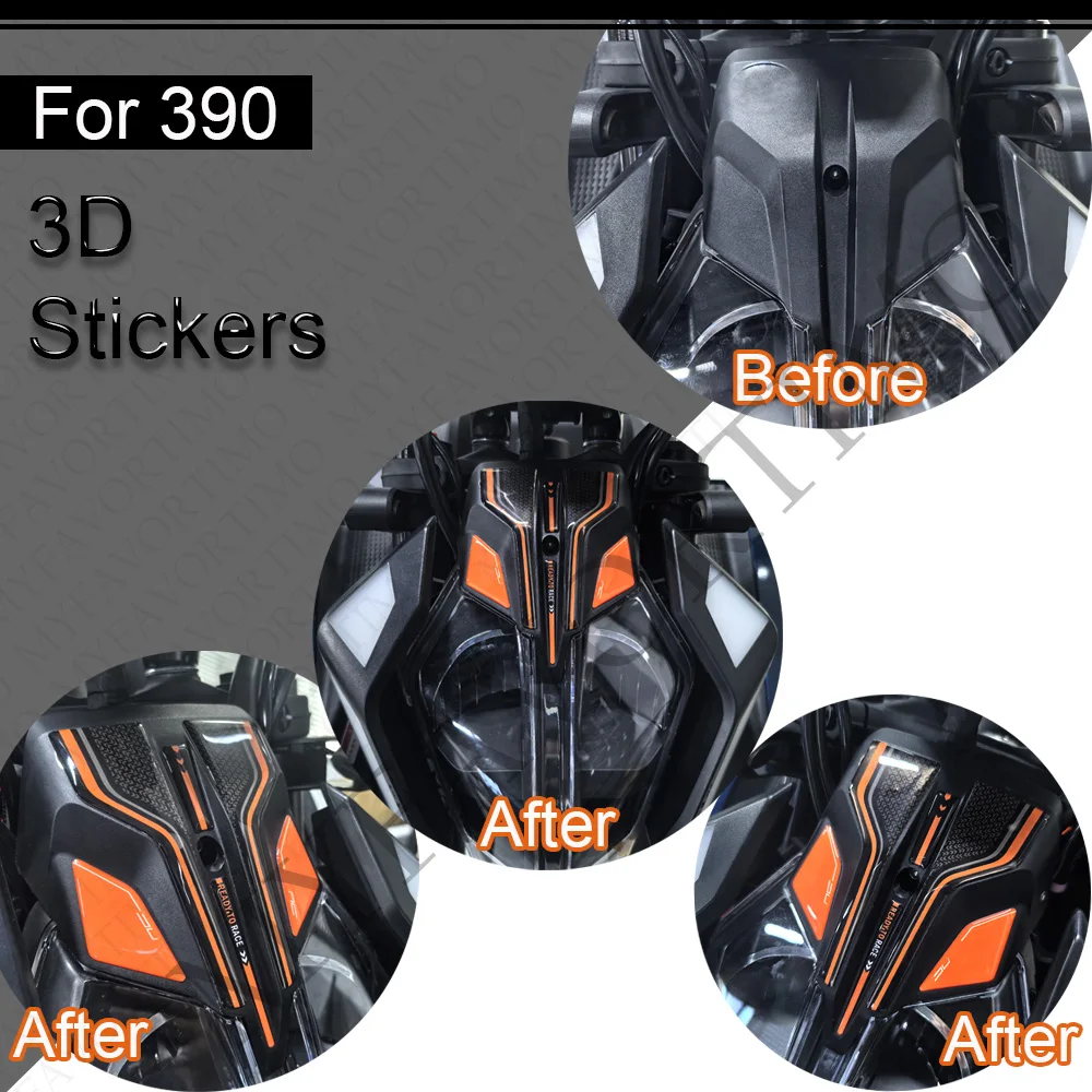

For 390 Duk 2024 Motorcycle Fairing Fender Protector Tank Pad Side Grips Gas Fuel Oil Kit Knee TankPad Stickers moto Decals