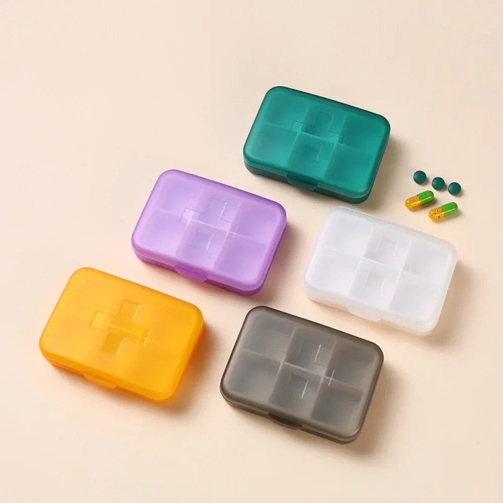 Neue kleine tragbare Reisewoche, täglich, 6-Gitter-Etui, Organizer, Tablet-Pillen-Aufbewahrungsbehälter für Medikamente, Vitamin, Fischöle