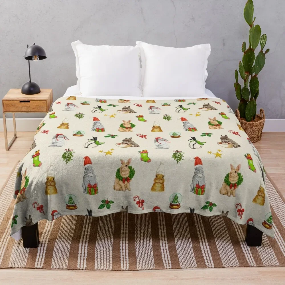 

Christmas bunnies Throw Blanket Nap Luxury St Blankets