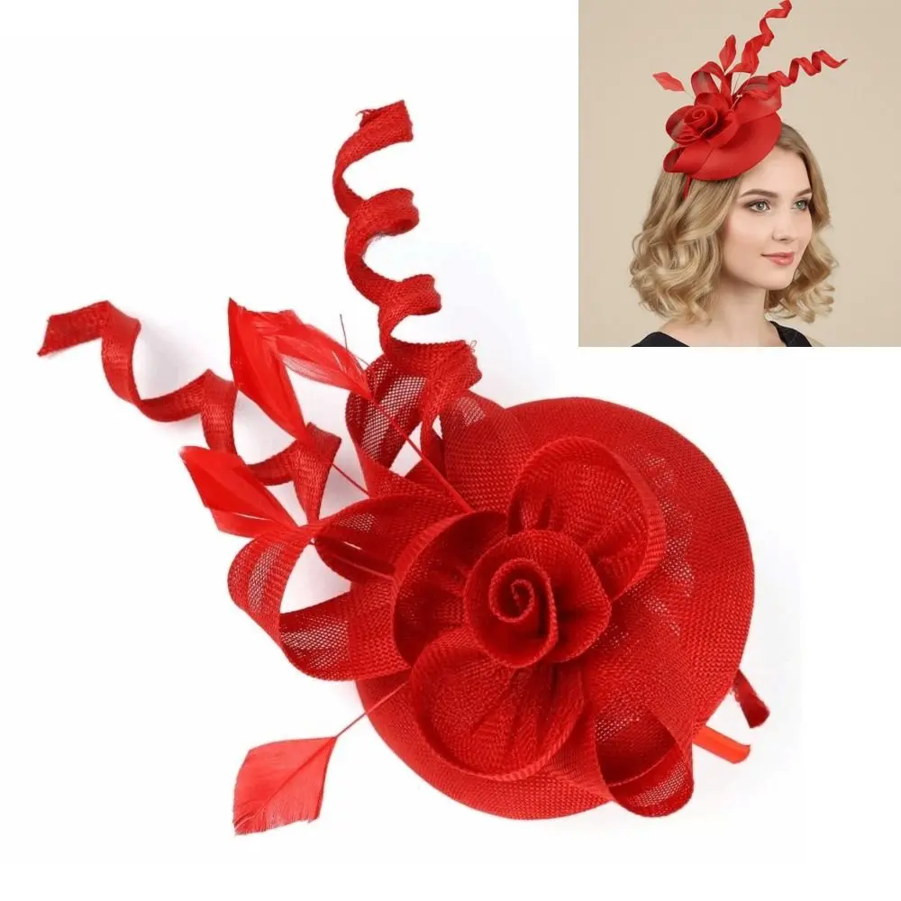 

Women Fashion Flower Mesh Fascinator Hat Hair Decoration Elegant Accessories Bridal Hair Clip Adjustable Top Hats Cocktail Party