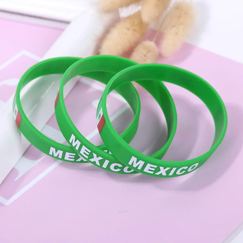 Pulsera deportiva de silicona con estampado de banderas nacionales para hombres y mujeres, banda de goma, accesorios de moda de Alemania, Brasil y