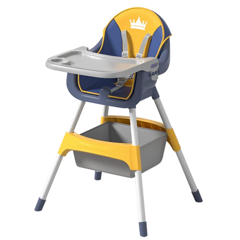 Wholesale 2021 high quality newborn gift adjustable toddler baby eat feeding high dining chair with removable tray storage bag