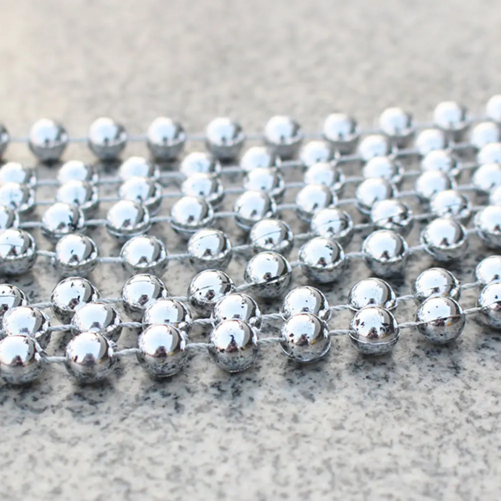 

5M/Roll 8Mm Plating Beads Chain Glossy Uniform Color For Wedding Christmas Decoration Diy String Beads Craft Curtain Garland