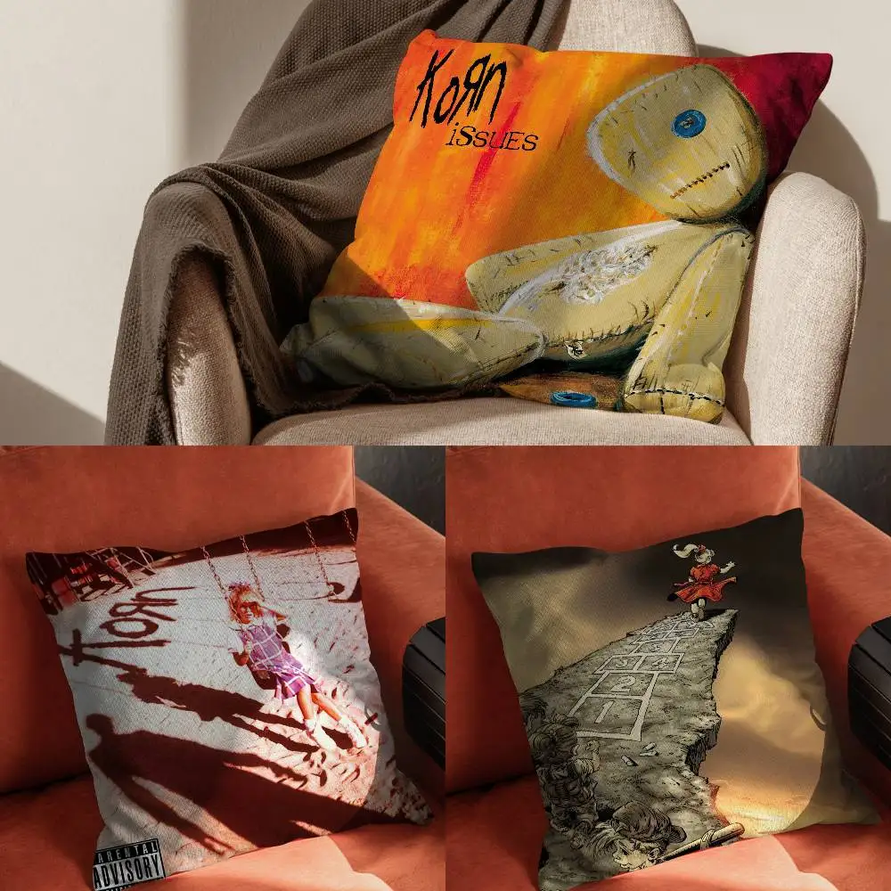 

Band K-Korn IssuesPillowcase For Car Pillows 60x60 Cushions Luxury Double Sided Cover Home And Decoration Sofa 30x30