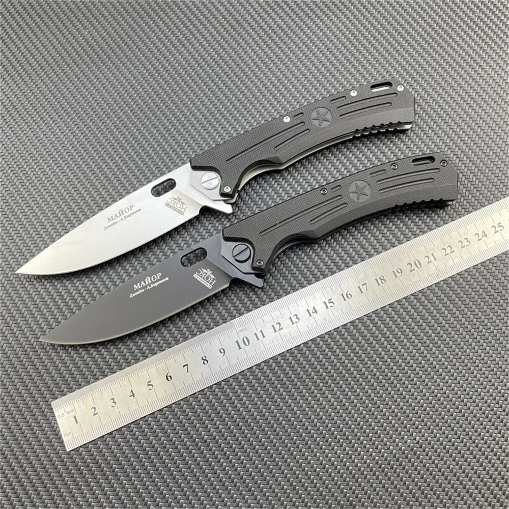 

Pocket Russian Ball Bearing Flipper Folding Knife D2 Drop Point Blade G10 Handles Outdoor Hunting Tactical Knives EDC Tool Gifts