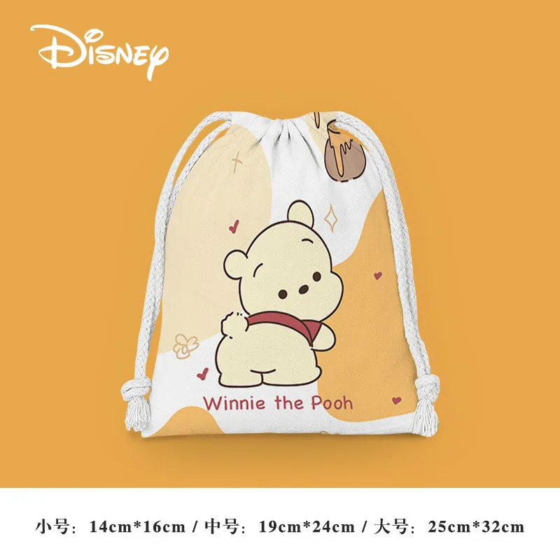 Disney Winnie The Pooh Bundle Pocket Draw String Cartoon Cloth Bag Student Clutter Storage Bag Makeup Bag Portable Toiletry Bags