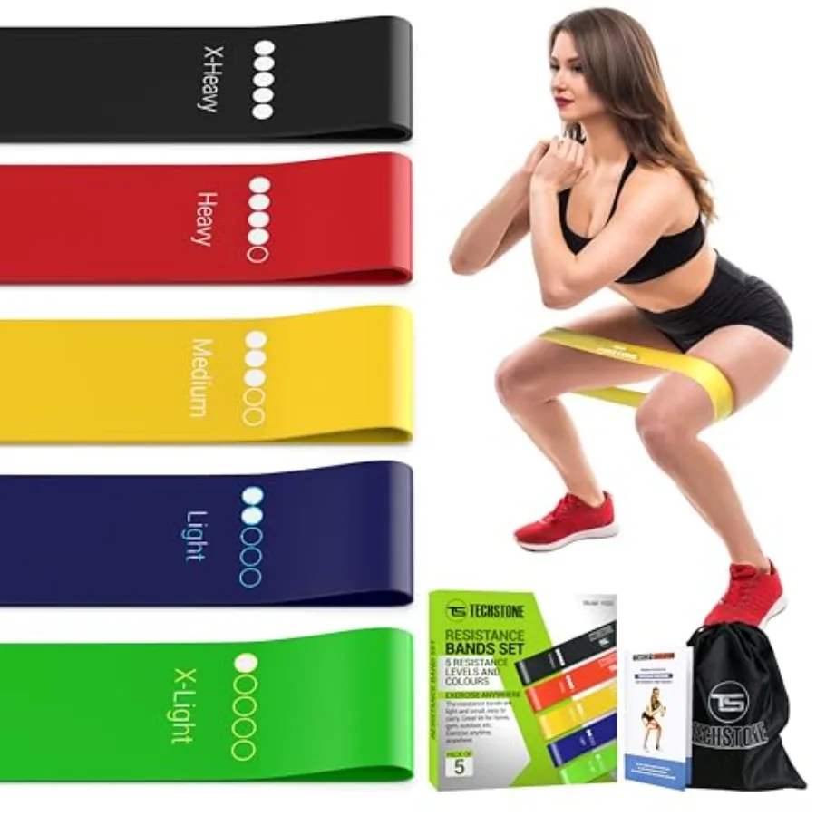 Resistance Bands Set 5 Levels Loop Exercise Bands for Men and Women, Elastic Workout Bands for Home Gym, Training, Yoga and Fit
