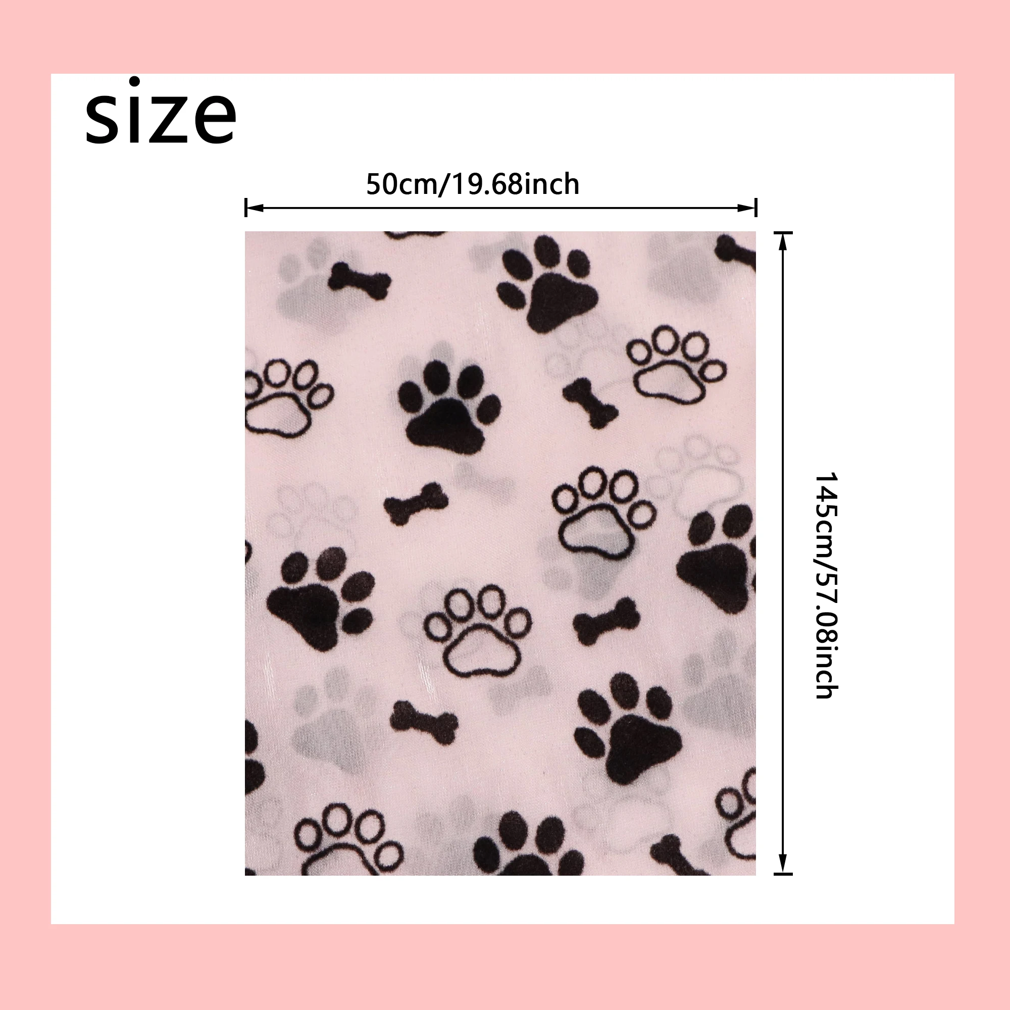 50x145cm Dog footprints patten Tulle Organza Fabric with 3D foot for DIY BowsPhoto Backdrops Craft Fabric Decorative Crafts
