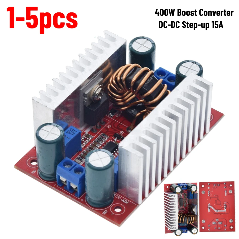 DC-DC 400W 15A Step-up Boost Converter 8.5-50V to 10-60V Voltage Charger Step Up Module Constant Current Power Supply LED Driver