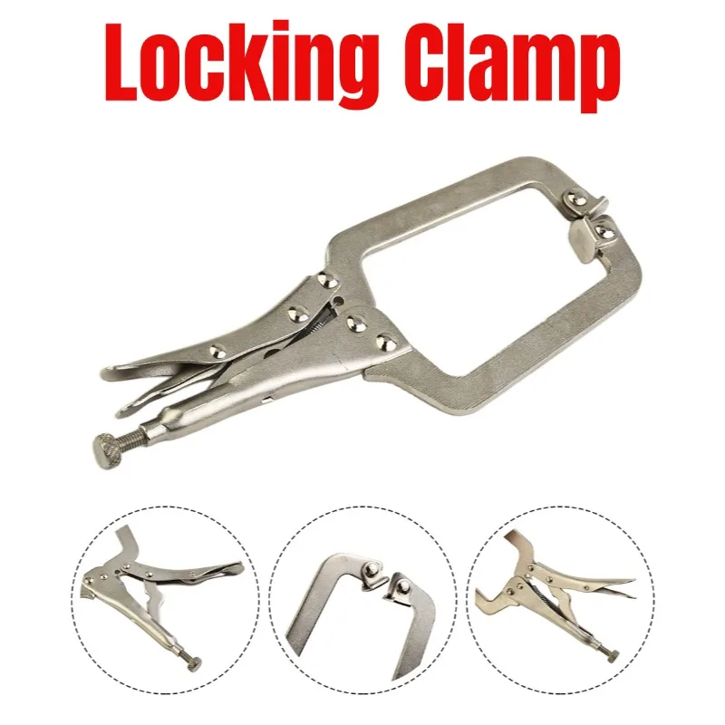 9Inch C Clamp Locking Pliers 23cm Vise Grip Welding Steel Locking Woodworking Grip Tenon Locator Adjustable Vise Jaw Hand Tools