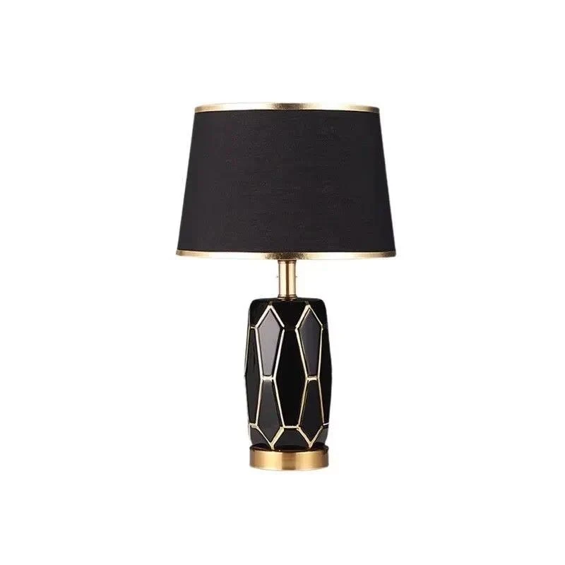 Minimalist ceramic table lamp with fabric shade LED E14 E26 base decorative night light