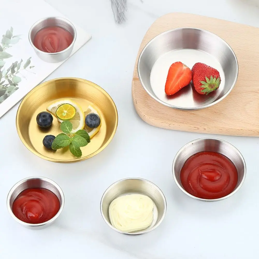304 Stainless Steel Stainless Steel Sauce Dish Multiple Sizes Stackable Kitchen Sauce Cup Silver Gold Easy To Clean