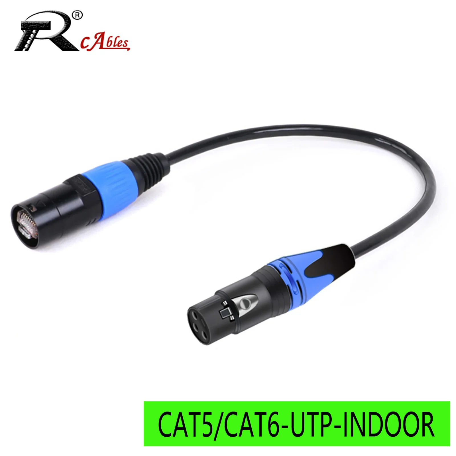 

1PC RJ45 EtherCon Male Plug to 3PIN XLR Female Zinc Alloy Connectors CAT5 CAT6 UTP Indoor Ethernet Cable DMX Adapter 0.3M-20M