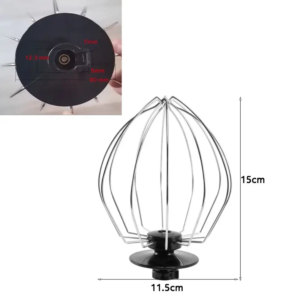 Stainless Steel Wire Whip Mixer Attachment Balloon Shaped Replacement Egg Beater Attachment Rustproof Blender Head