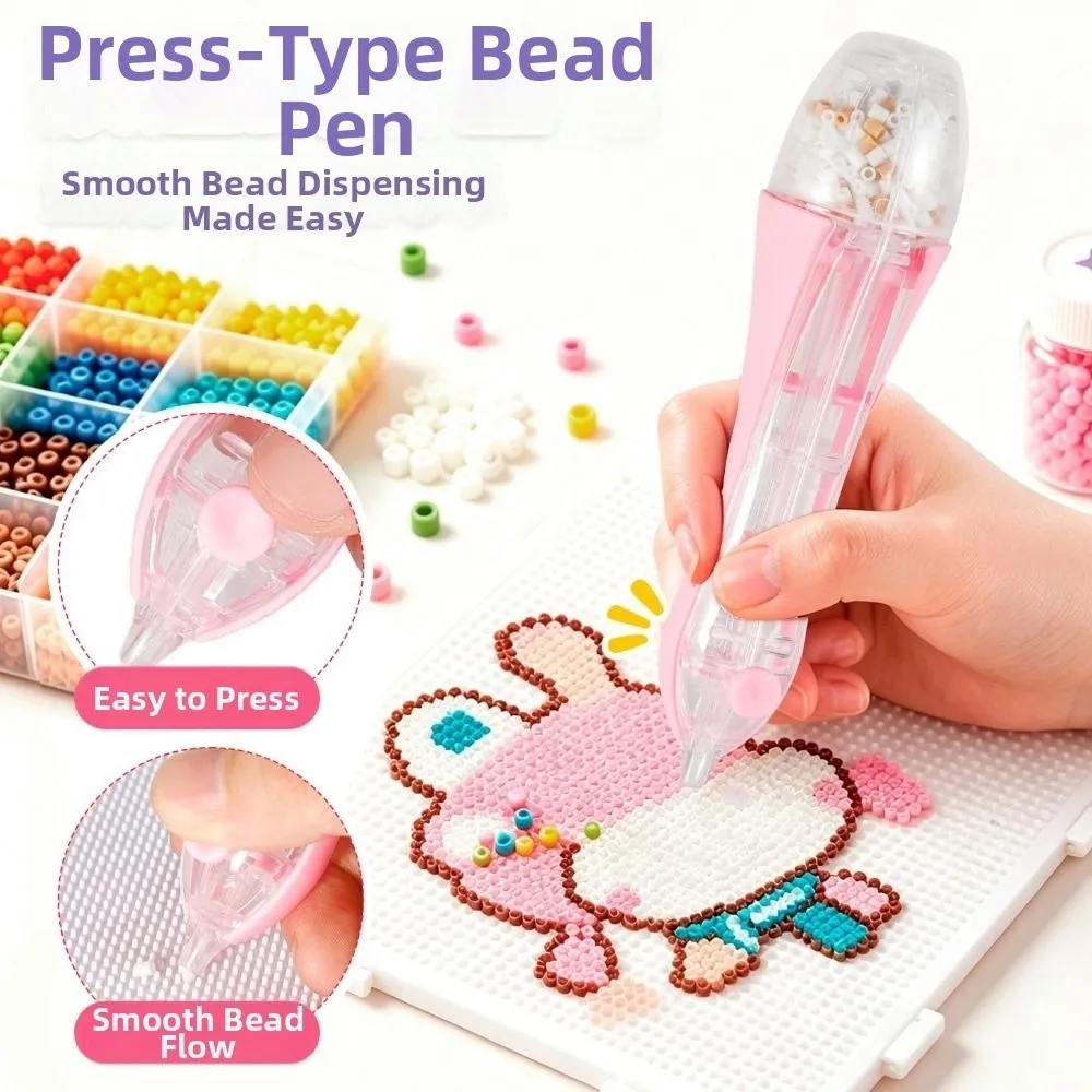 Easy To Use Automatic Fuse Bead Pen Efficient Jam-Free Press-Type Bead Pen Ergonomic 2.6mm Tip Perler Bead Dispenser