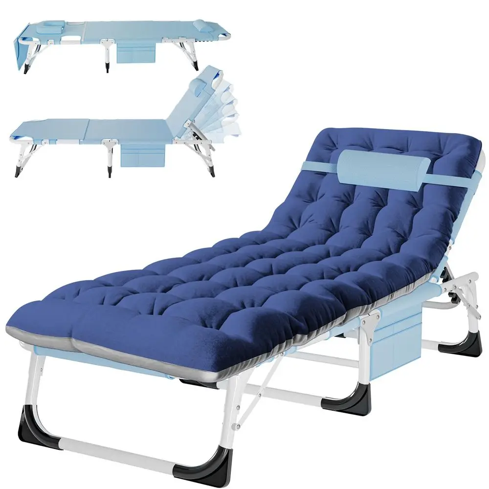 

4in1 Lounge Chair with Face amp Arm Holes for Tanning, 440LB HeavyDuty Folding Recliner with Plush Cotton Cushion, No Assembly