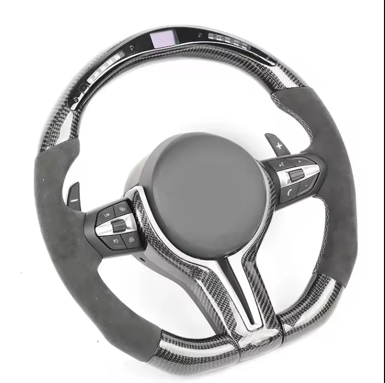 Professional Custom Carbon Fiber Steering Wheel Fit For  M2 M3 M4 M5 M6 X5M X6M F30 F10 F26 F15 F80 LED Steering Wheel