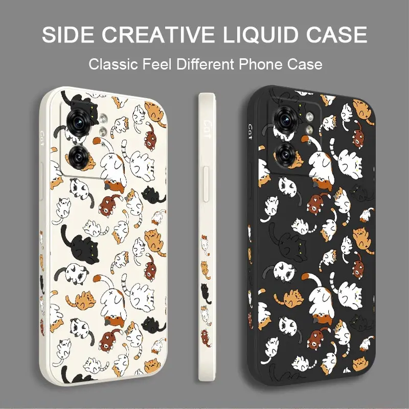 EDGE40 Rolling Cat Silicone Phone Case For Motorola Moto EDGE 40 40Neo 30 20 EDGEPLUS E32 E22 E22i E20 E13 E32S E7Plus E6S Cover