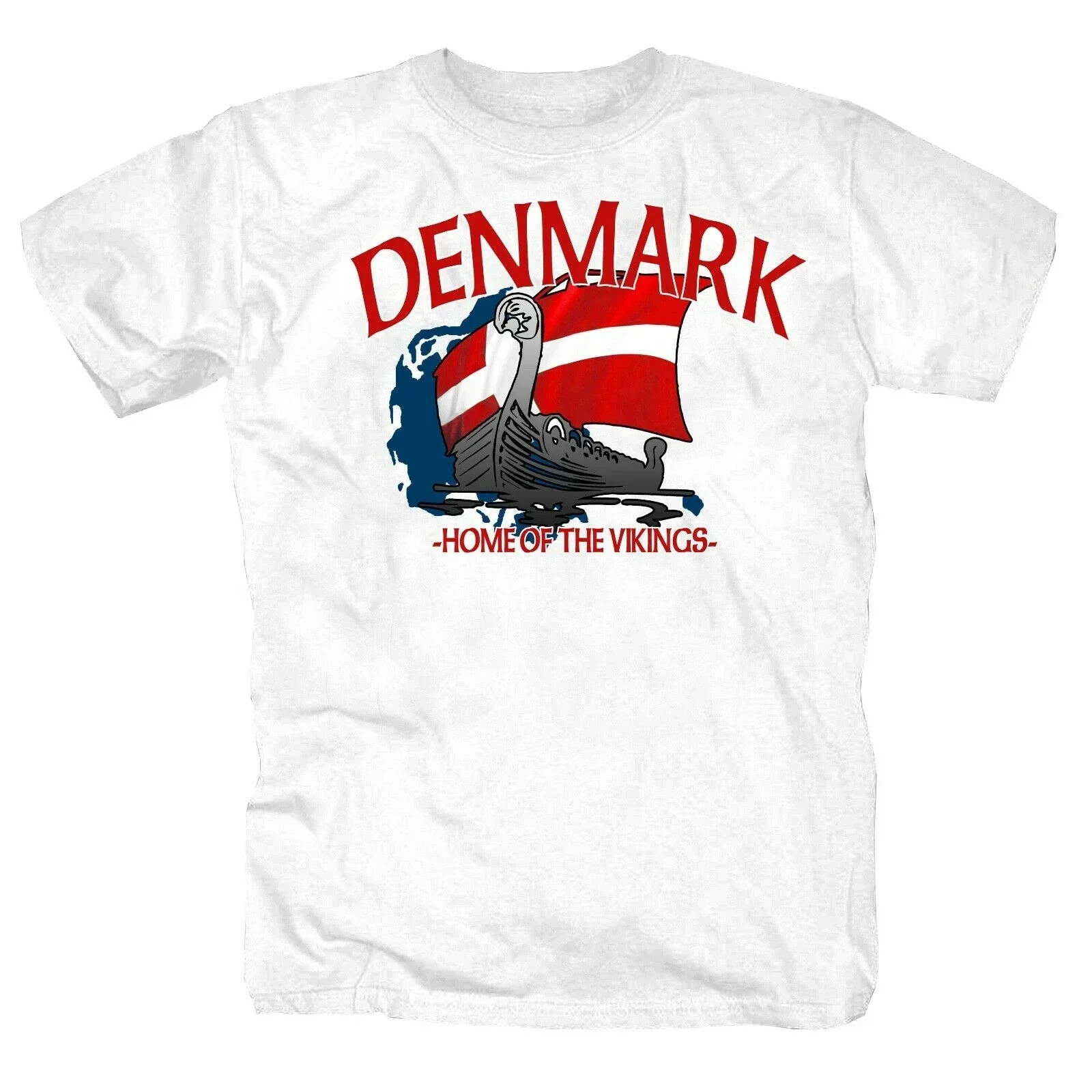 

Denmark Scandinavia Home Of The Vi kings Nordmann T-Shirt Short Casual O-Neck Men Clothing S-3XL