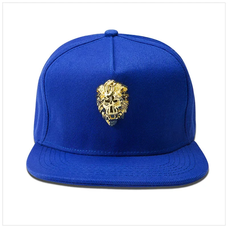 Männer Frauen Sommer Sport Sonnenschutz Hip Hop Punk Einstellbare Baumwolle Flachen Hut Niet Lion Kopf Schädel Sonnenschirm Baseball-Cap P53 – Detail 4