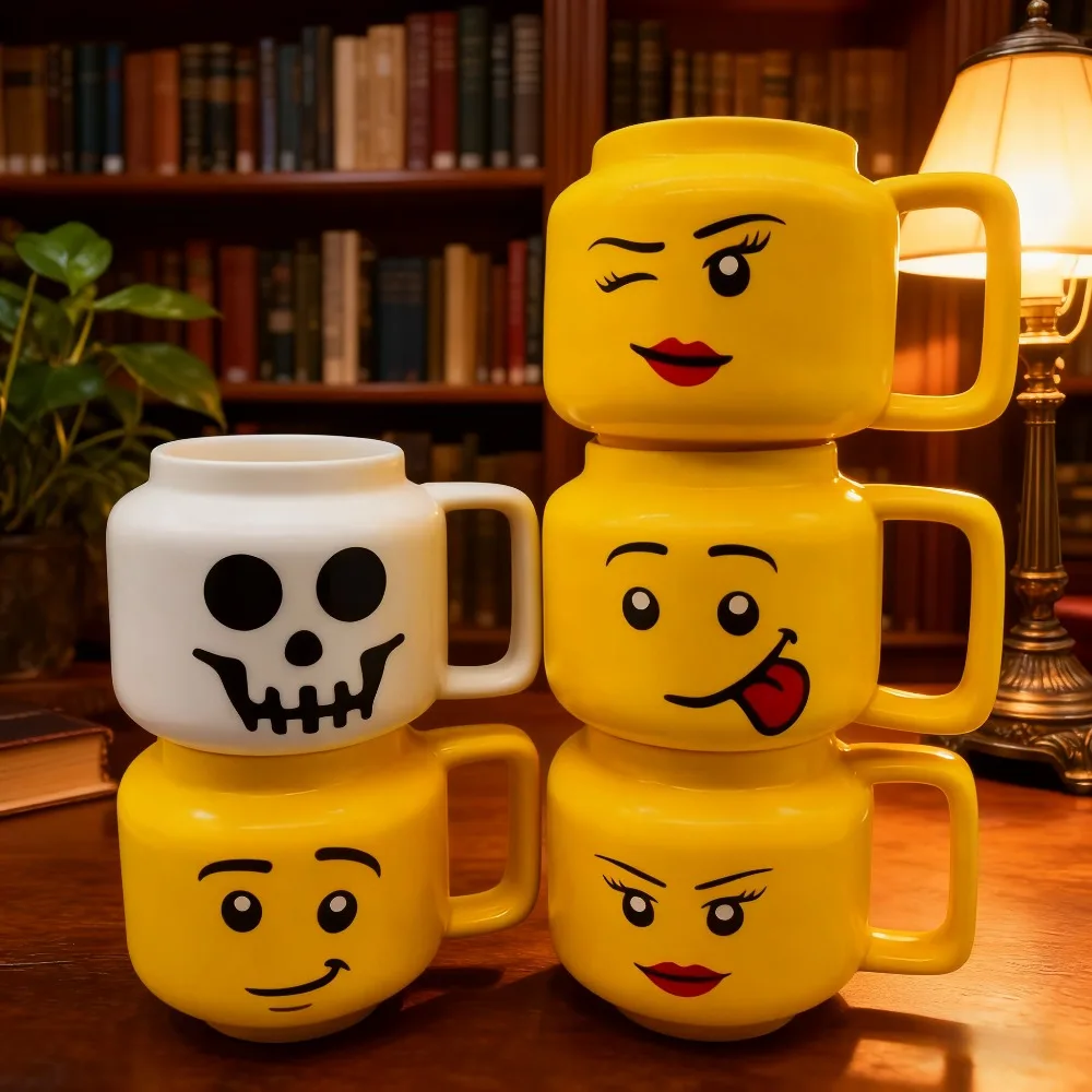 

250ML Ceramic Coffee Mug with Cartoon Smile Design for Tea Milk Water Home Kitchen Use