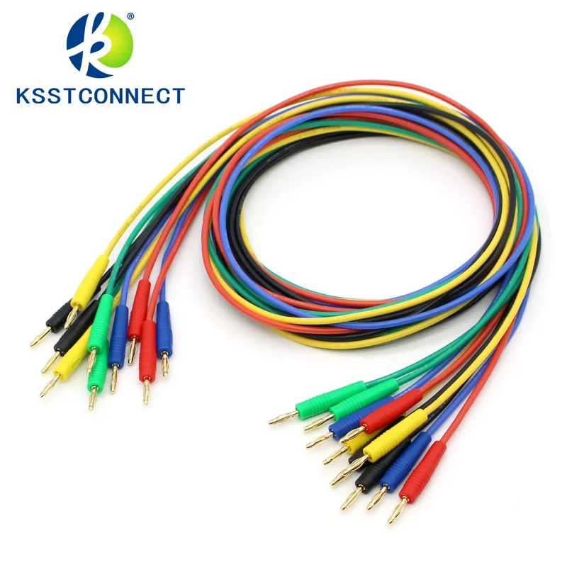 10 szt. 1.0 metra Wysokiej Jakości Elastyczny Przewód Silikonowy 18AWG z Wtykiem Bananowym 2mm, Przewód Testowy