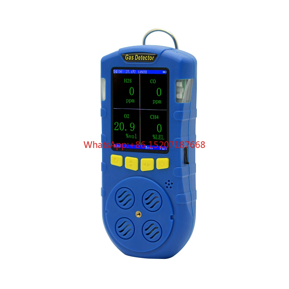 Portable Type 4 in 1 Analyzer LPG CH4 O2 CO2 H2S Multi Gas Detector