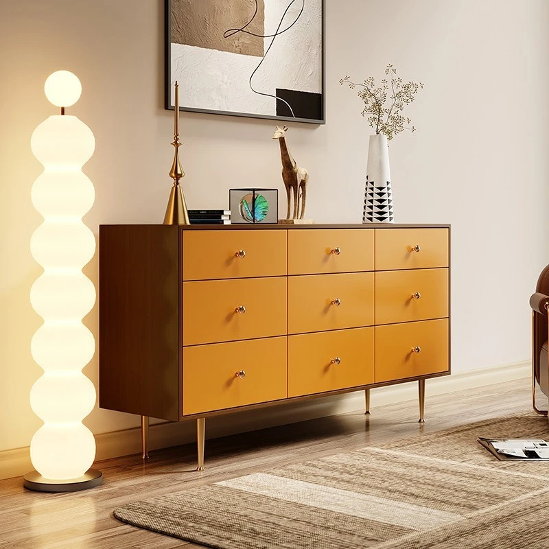 Solid wood nine-chest cabinet, bedroom, bedside TV cabinet, drawer-type storage cabinet