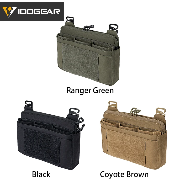 IDOGEAR-bolsa táctica con solapa frontal, conjunto completo de bolsillo tipo canguro, color verde