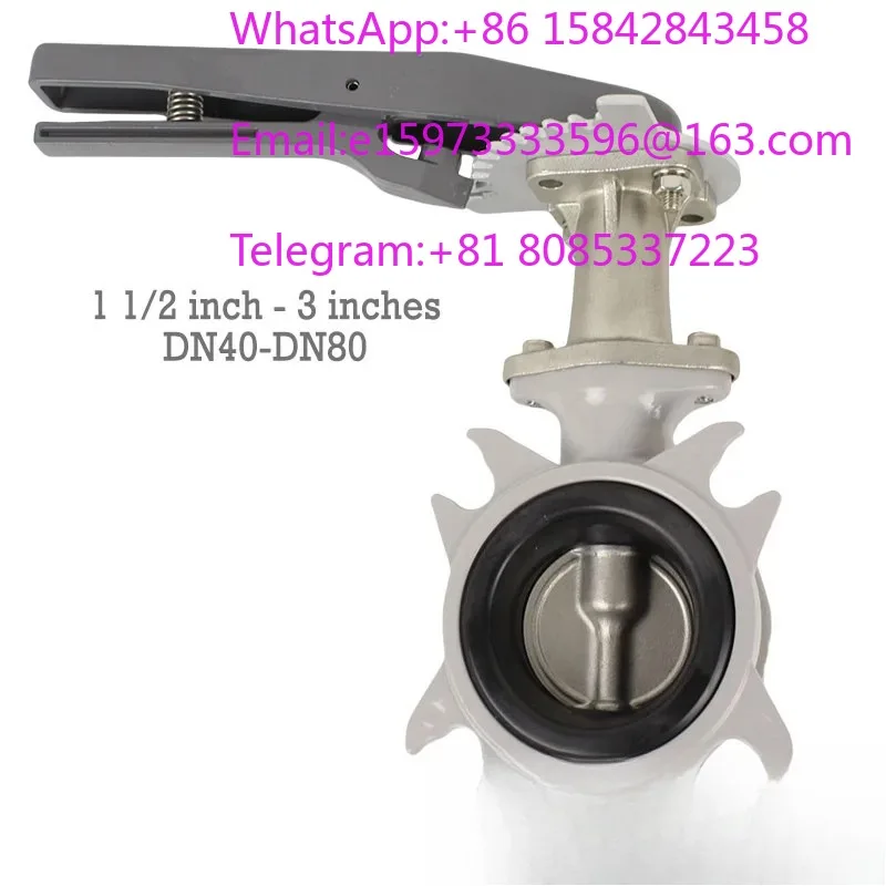 10ALM-N-LUE ADC12 Wafer Butterfly Valve With Handle DN40-DN80 For Water Pipe Air Conditioning