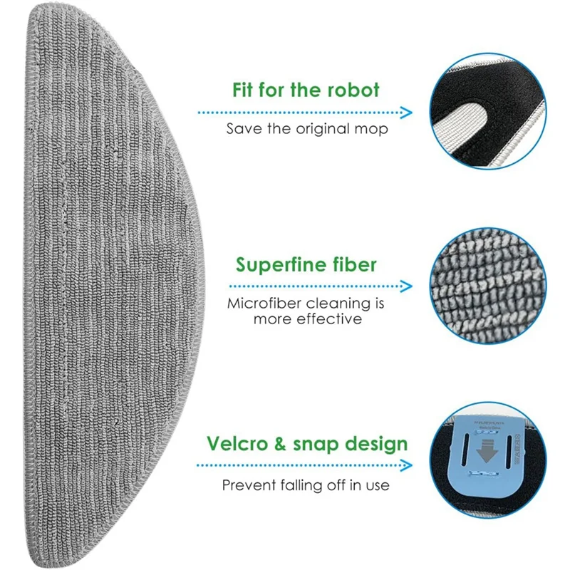 

-A90P Mop Pads Replace For Irobot Roomba Combo I5, I5+,J5, J5+ Robot Vacuum Microfiber Washable