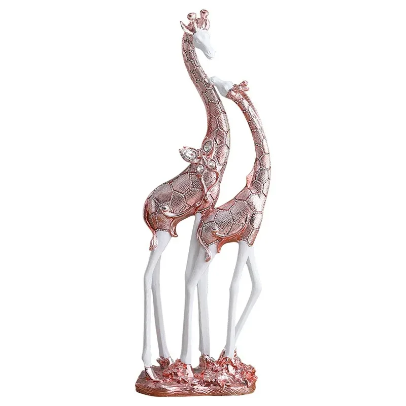 European large-scale ornament handicrafts giraffe couple creative office shop window decoration