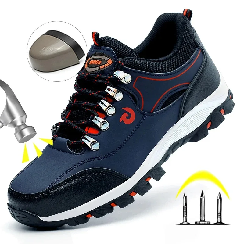 

Steel Toe Cap Shoes For Men Work Boots Puncture-Proof Work Safety Shoes Protective Working Shoes Male Footwear Security Sneakers