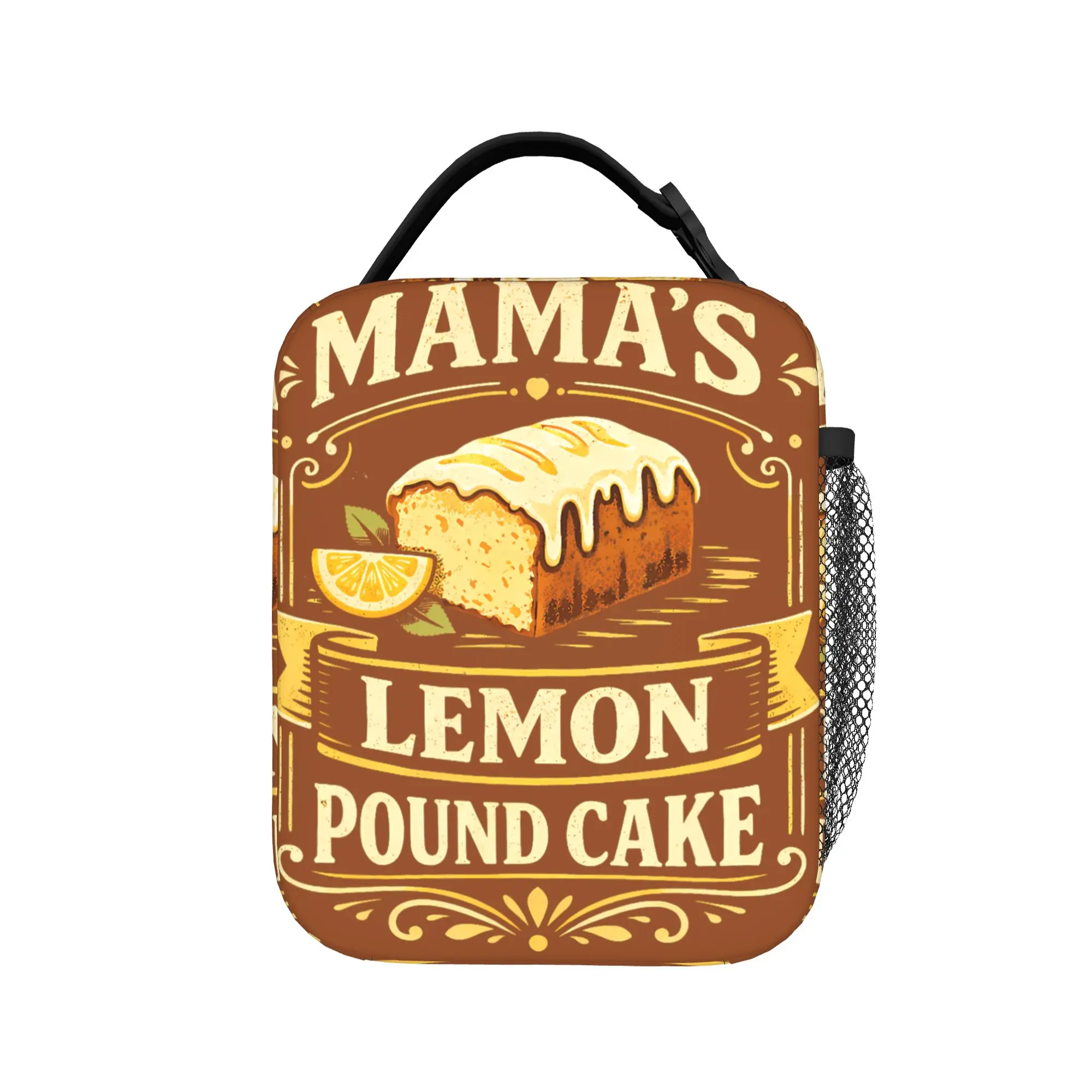 

Стильная термосумка для обедов Cool Mama's Lemon Pound Cake для любителей еды, эстетичный ланч-бокс для путешествий, портативная изолированная сумка-холодильник, сумка-тоут для еды