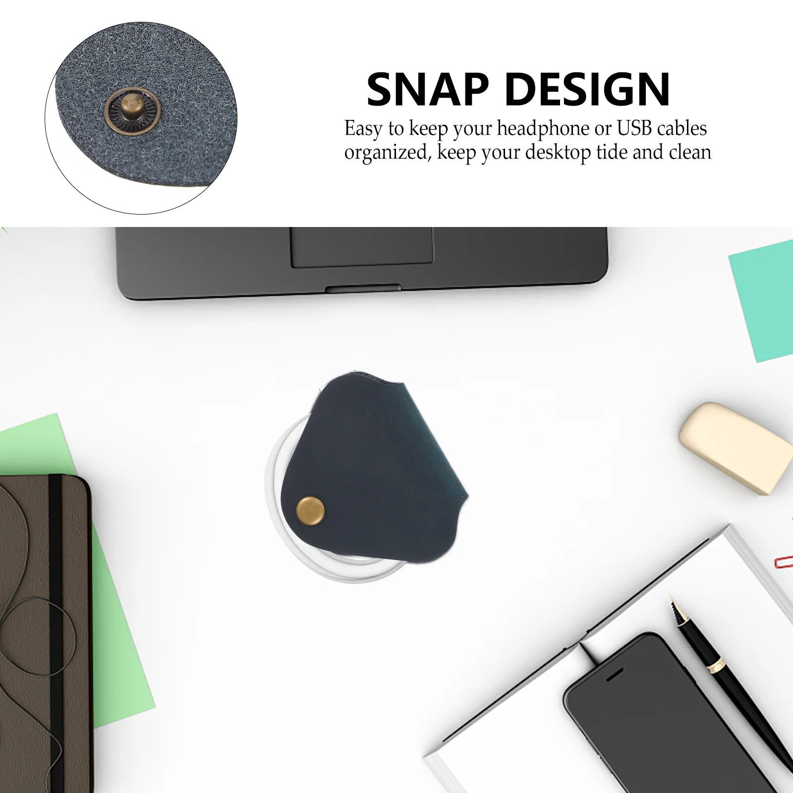 

3pcs Cable Durable Headphone Usb Cord Organizers Anti-Winding Data Line Cable Straps Clips For Travel Desktop