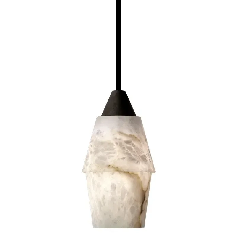 Natural restaurant bar TV background wall Bedroom bedside single head marble chandelier