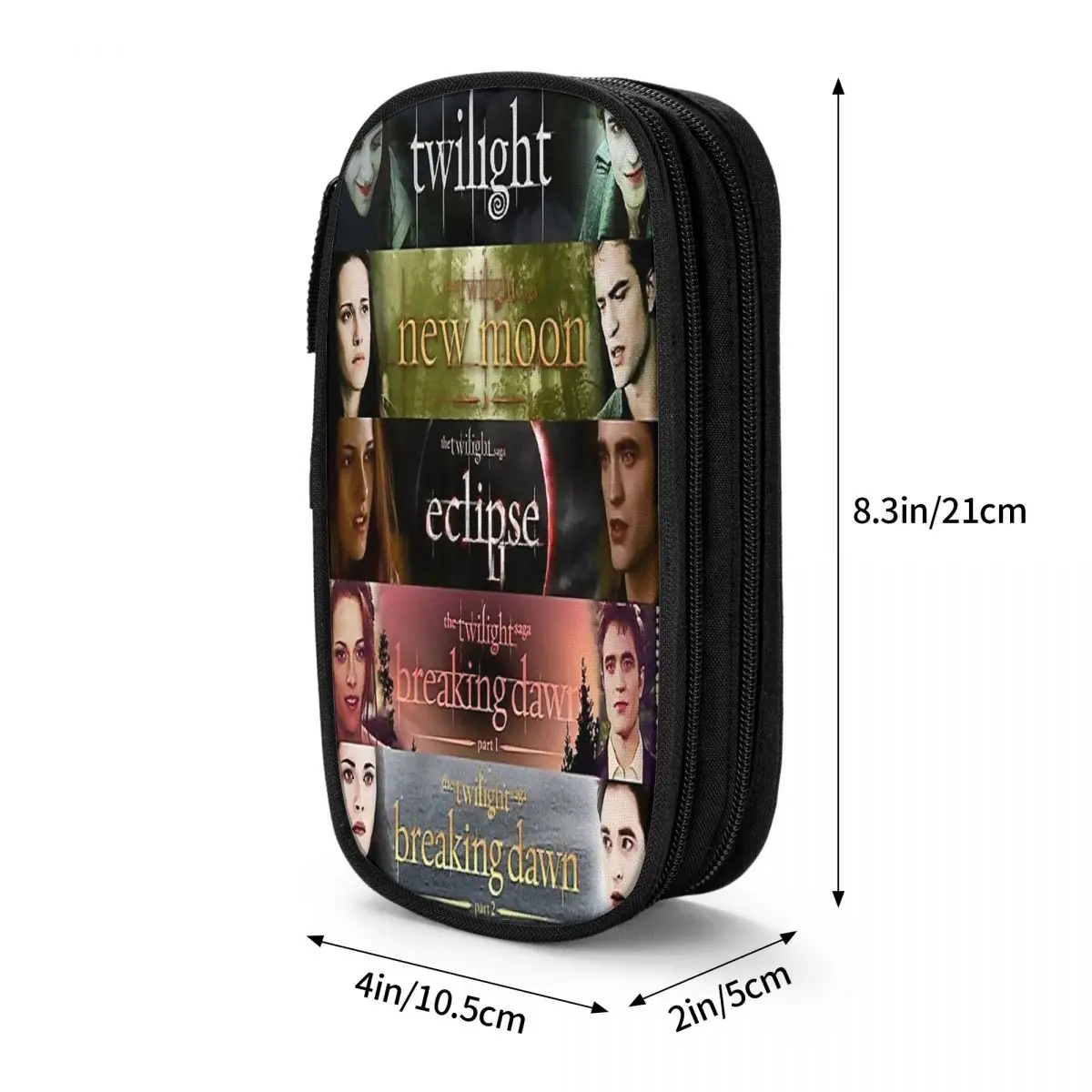 The Twilight Saga Filme Pencil Case, Classic Pen Box Bag, bolsa de estudante, grande capacidade, material escolar, lápis com zíper