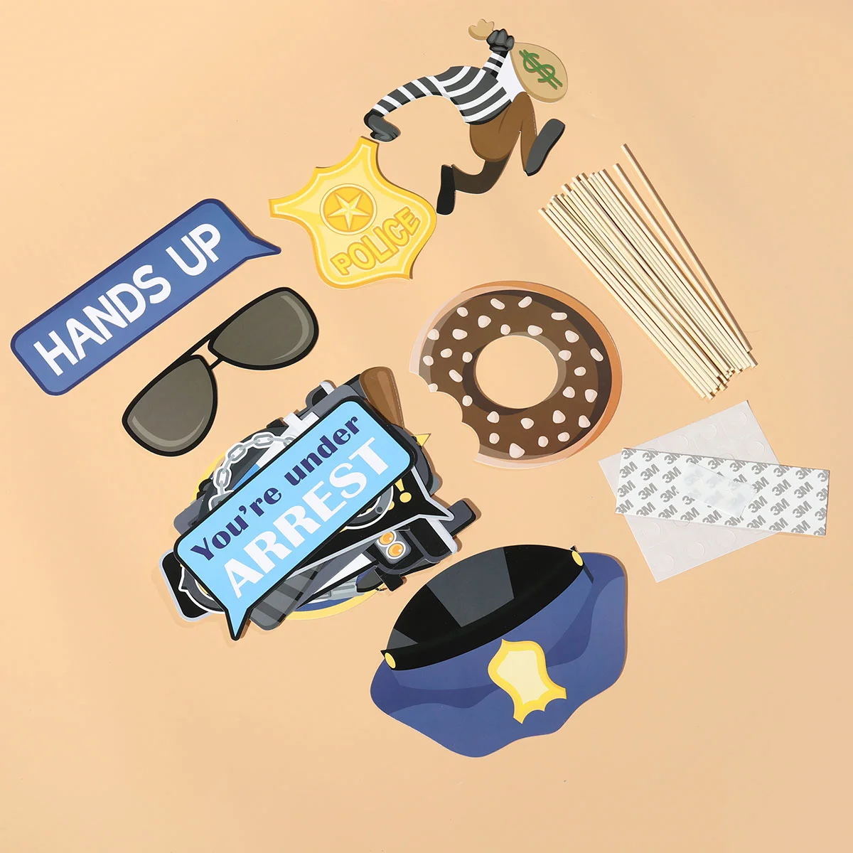 

2 s Props Role Play Party Photo Props Party Supplies Police Thief Theme Decorations Selfie Accessories