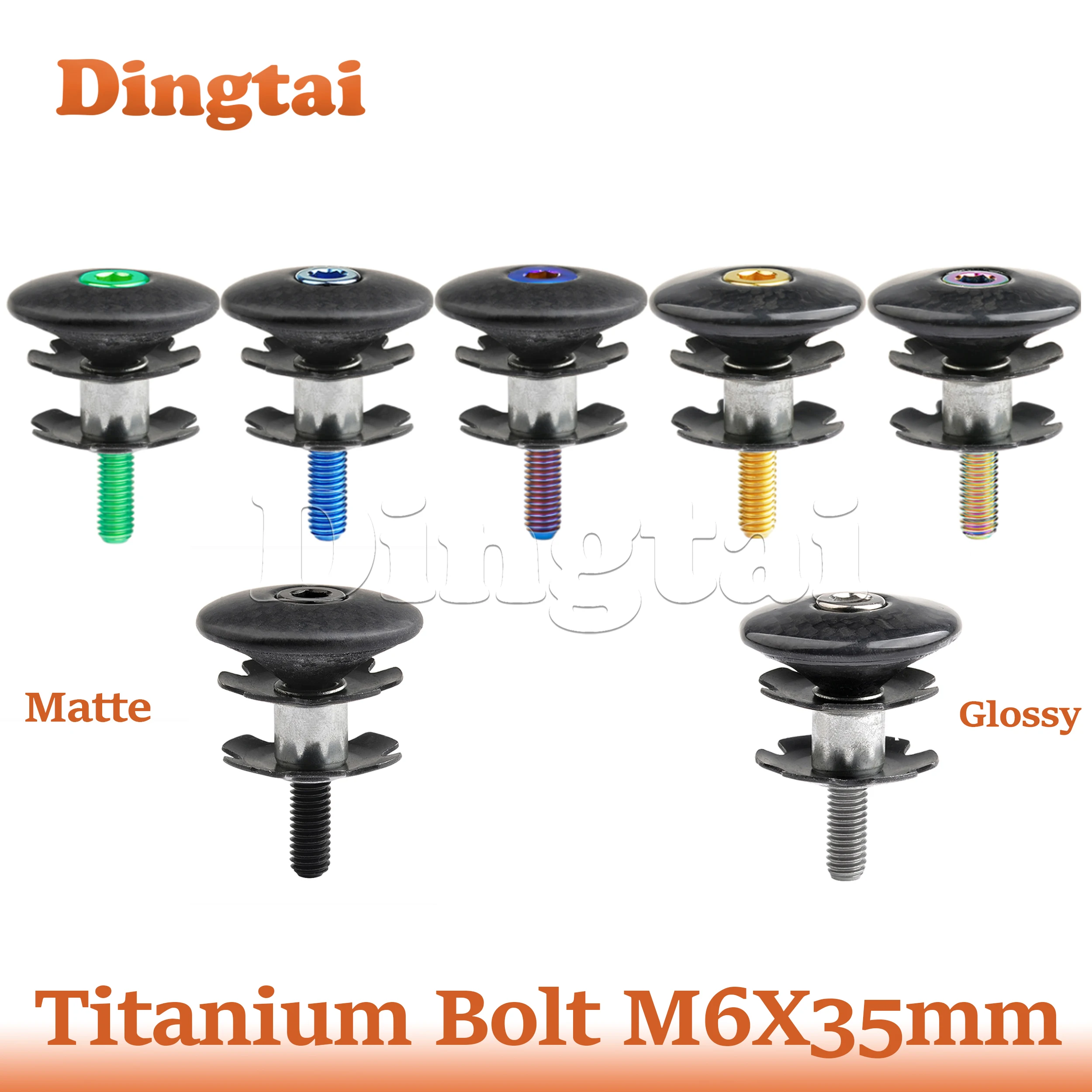 

Dingtai Titanium Bolt M6X35mm Bicycle Headset Carbon Fiber Top Cap Star Nut Titanium Bolt for Fork 1-1/8 Inch